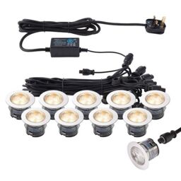 Netlighting Ikonpro Cct LED 10 Light Outdoor Recessed Light Kit Polished Stainless Steel Clear IP67 - thumbnail 2
