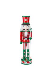 VFM e-Store Nutcracker Candy Wooden Christmas Decoration 15 Inch in Red