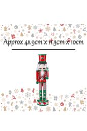 VFM e-Store Nutcracker Candy Wooden Christmas Decoration 15 Inch in Red - thumbnail 2