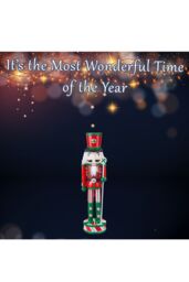 VFM e-Store Nutcracker Candy Wooden Christmas Decoration 15 Inch in Red - thumbnail 3