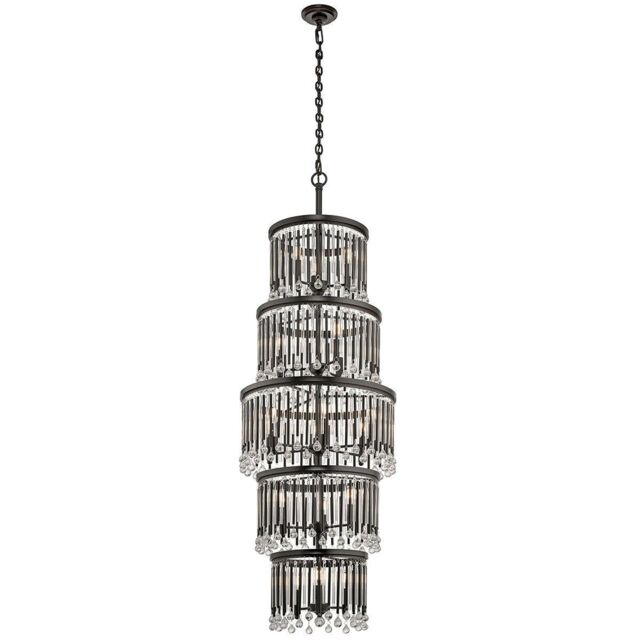 Loops 18 Bulb Chandelier Hanging Pendant LIght Espresso LED E14 60W Bulb