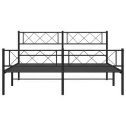 Berkfield Home Metal Bed Frame with Headboard & Footboard Black 140x200 cm - thumbnail 4