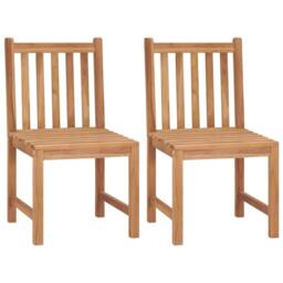Berkfield Home Beautiful Garden Chairs 2 pcs Solid Teak Wood in Brown - thumbnail 2