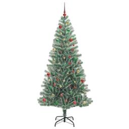 Berkfield Home Artificial Christmas Tree Snow Flocked with LED Light 210 cm in Green - thumbnail 5