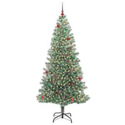 Berkfield Home Artificial Christmas Tree Snow Flocked with LED Light 210 cm in Green - thumbnail 2