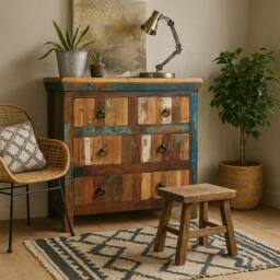 Wyld Haus Seattle Reclaimed Wood 4 Drawer Chest in Brown - thumbnail 2