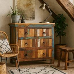 Wyld Haus Seattle Reclaimed Wood 4 Drawer Chest in Brown - thumbnail 4