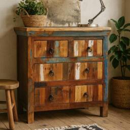 Wyld Haus Seattle Reclaimed Wood 4 Drawer Chest in Brown - thumbnail 5