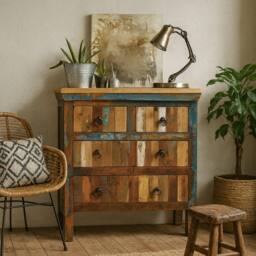 Wyld Haus Seattle Reclaimed Wood 4 Drawer Chest in Brown - thumbnail 3