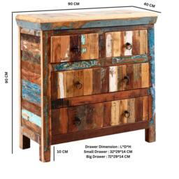 Wyld Haus Seattle Reclaimed Wood 4 Drawer Chest in Brown - thumbnail 7