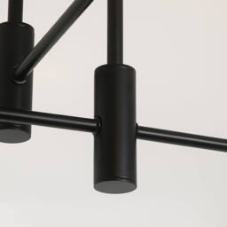NIVOR Modern 4 Light Metal Industrial Sputnik Bracket Chandelier Black E27 - thumbnail 7