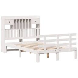 Berkfield Home Bookcase Bed without Mattress White 135x190 cm Double Solid Wood Pine - thumbnail 3