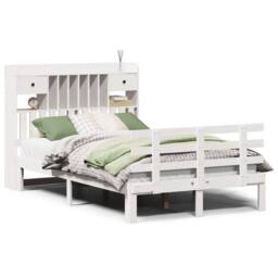 Berkfield Home Bookcase Bed without Mattress White 135x190 cm Double Solid Wood Pine - thumbnail 2