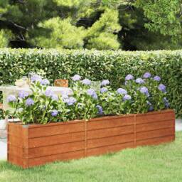 Berkfield Home Garden Raised Bed Rusty 240x40x45 cm Corten Steel in Brown - Size: 240 x 40 x 45 cm - thumbnail 2
