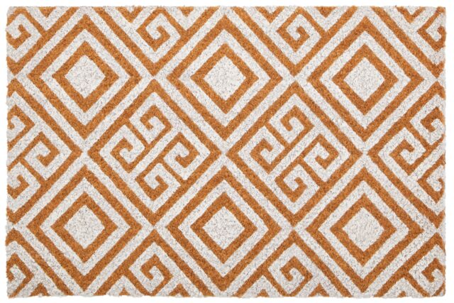 Orsina Filta Blue & White Geo Coir Doormat in Brown - Size: Small - image 1