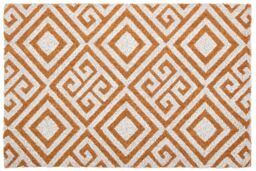 Orsina Filta Blue & White Geo Coir Doormat in Brown - Size: Small