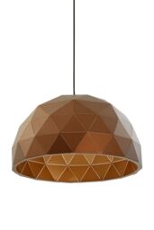 Orsina Medium White Dome Pendant Light, Geometric White Steel Ceiling Light With Clean Finish, Hanging Pendant Lamp in Gold - thumbnail 3