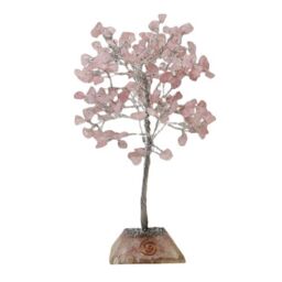 KDMD Gemstone Tree with Organite Base - 160 Stone - Rose Quartz in Pink - thumbnail 4