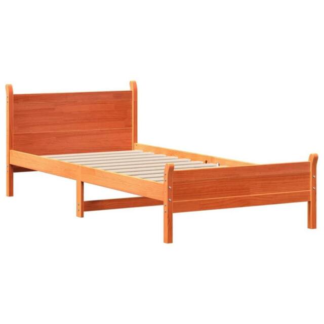 Berkfield Home Decorative Bed Frame without Mattress Wax Brown 100x200 cm Solid - image 1