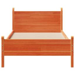 Berkfield Home Decorative Bed Frame without Mattress Wax Brown 100x200 cm Solid - thumbnail 4