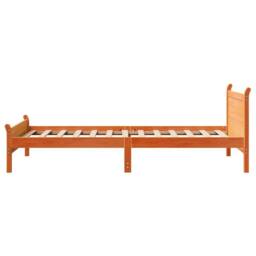 Berkfield Home Decorative Bed Frame without Mattress Wax Brown 100x200 cm Solid - thumbnail 5
