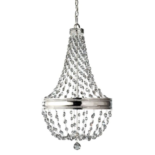 Loops 6 Bulb Chandelier LIght Highly Polished Nickel LED E14 60W in Metallics