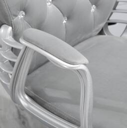 STILVORA Grey Velvet Office Chair with Adjustable Height - thumbnail 8