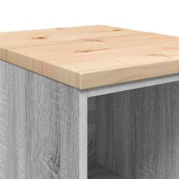 Berkfield Home Garage Storage Cabinet Grey Sonoma 40x51x85 cm Solid Wood Pine - Size: 40 x 51 x 85 cm - thumbnail 8