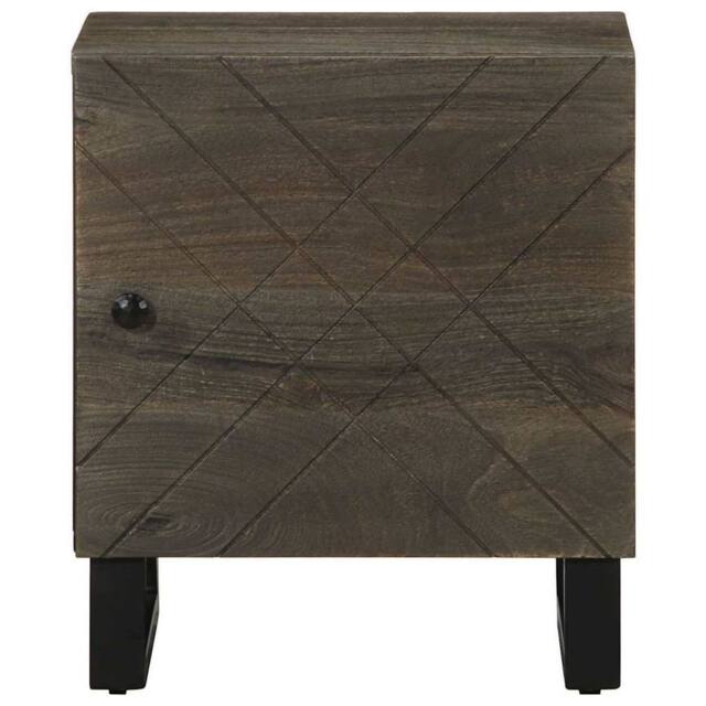 Berkfield Home Beautiful Bedside Cabinet Black 40x33x46 cm Solid Wood Mango - Size: 40 x 33 x 46 cm - image 1