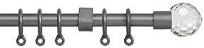 New Edge Blinds Exenteable Metal Curtain Pole 13-16mm in Silver - Size: 120 cm - image 1