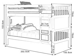 Interior Emporium Ltd Lily Wooden Bunk Bed with 3 Single Mattress - With Extra Trundle - Kids Bedroom Furniture - Grey - thumbnail 5