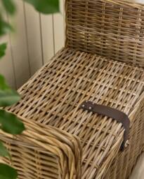 Dibor Traditional Style Woven Indoor Bench & Storage Trunk in Natural - thumbnail 5