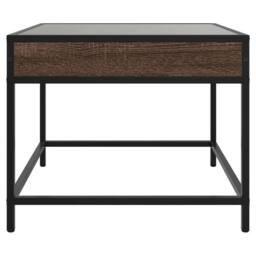 Berkfield Home Decorative Coffee Table with Infinity LED Brown Oak 50x50x41 cm - Size: 50 x 50 x 41 cm - thumbnail 6