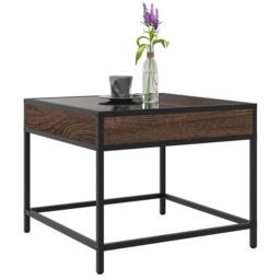 Berkfield Home Decorative Coffee Table with Infinity LED Brown Oak 50x50x41 cm - Size: 50 x 50 x 41 cm - thumbnail 5