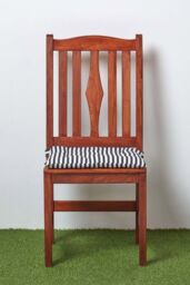 Homescapes Set of 4 Black & White Stripe Seat Pad with Straps 40 x 40 cm - Size: 40 cm x 40 cm - thumbnail 7