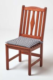 Homescapes Set of 4 Black & White Stripe Seat Pad with Straps 40 x 40 cm - Size: 40 cm x 40 cm - thumbnail 6