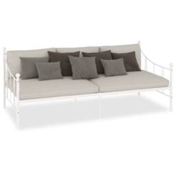 Berkfield Home Daybed Frame White Metal 90x200 cm - thumbnail 2
