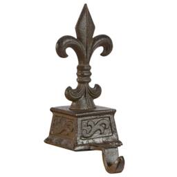 Dibor Antique Brown Fleur de Lys Stocking Hook Christmas Stocking Holder - Size: 1 Pack - thumbnail 2