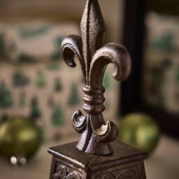 Dibor Antique Brown Fleur de Lys Stocking Hook Christmas Stocking Holder - Size: 1 Pack - thumbnail 3