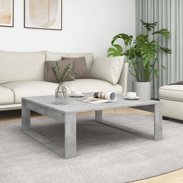 Berkfield Home Coffee Table Concrete Grey 100x100x35 cm Engineered Wood - Size: 100 x 100 x 35 cm - image 1