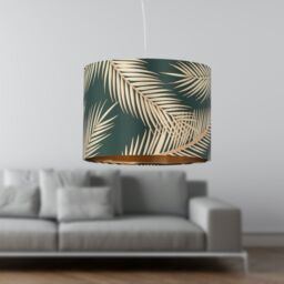 First Choice Lighting Tropica - Dark Green Gold Embossed 25cm Ceiling Pendant or Lamp Shade - thumbnail 6