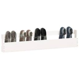 Berkfield Home Wall-mounted Shoe Racks 2 pcs White 110x9x23 cm Solid Wood Pine - Size: 110 x 9 x 23 cm - thumbnail 4