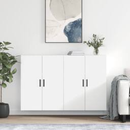 Berkfield Home Wall Mounted Cabinets 2 pcs White 69.5x34x90 cm - thumbnail 2