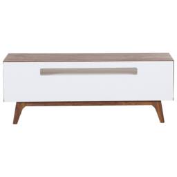 Wyld and Coco TV Stand Dark Brown and White Lacquered Console 3 Drawers - thumbnail 5