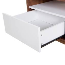 Wyld and Coco TV Stand Dark Brown and White Lacquered Console 3 Drawers - thumbnail 9