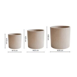 Ivyline Valetta Caramel Terrazzo Planter Set of 3 Premium Glaze in Brown - thumbnail 6