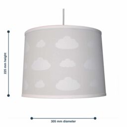 First Choice Lighting Set of 2 Clouds - Light Grey Easy Fit Fabric Pendant Shade in White - thumbnail 6