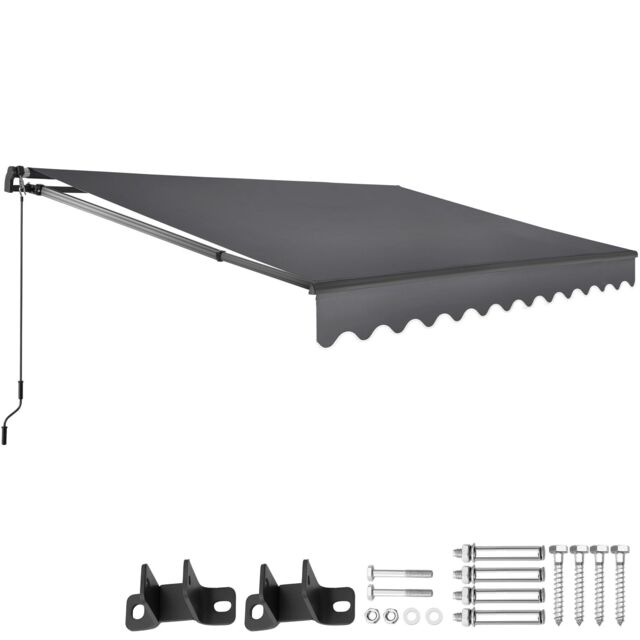 tectake Retractable Awning Ornella in Dark Grey - Size: 300 cm x 250 cm - image 1