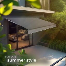 tectake Retractable Awning Ornella in Dark Grey - Size: 300 cm x 250 cm - thumbnail 7