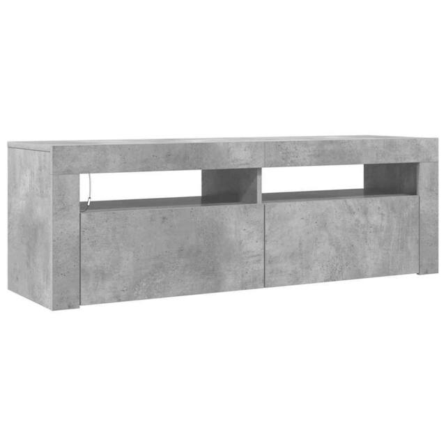 Berkfield Home TV Cabinet with LED Lights Concrete Grey 120x35x40 cm - Size: 120 x 35 x 40 cm - image 1